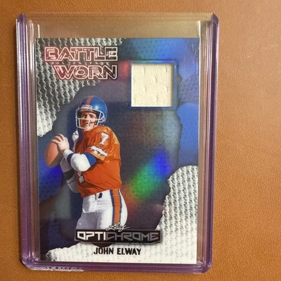 2025 Leaf Optichrome Battle Worn Jersey Patch 1/3!! John Elway! - Image 1 of 2