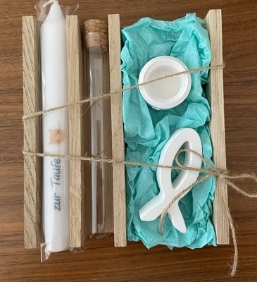 Taufgeschenk / Taufkerze / Geldgeschenk Taufe / Geschenkset - Bild 1 von 2