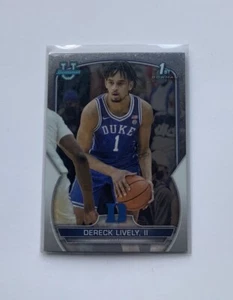2023 Bowman Chrome University 1st #100 Derek Lively II Duke Blue Devils Mavs - Picture 1 of 2