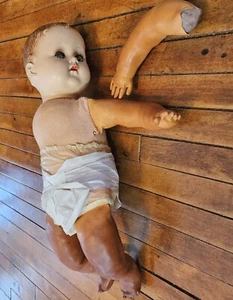 VTG Arranbee R & B Doll Vinyl Head Magic Skin Cloth Body Sleepy Eyes 1940s FLAWS - Picture 1 of 6