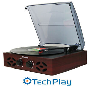 TechPlay Odc15 Record Player Turntable Retro Classic 3 Speed Wood Fm Radio