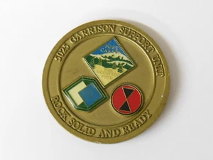 CHALLENGE COIN 5025 GARRISON SUPPORT UNIT FORT CARSON 'Rock Solid & Ready' - Picture 1 of 2