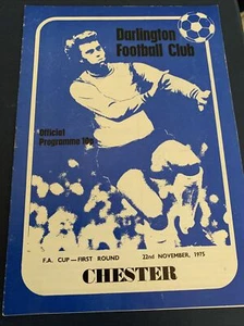 1975 Darlington V Chester Soccer/football Programme FACup - Picture 1 of 3