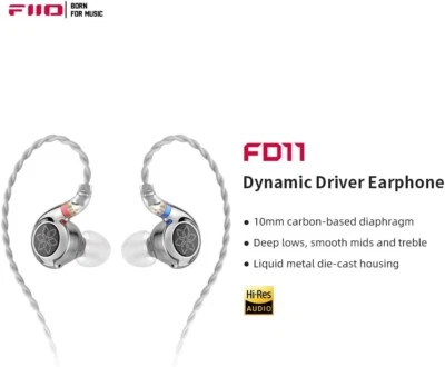 FiiO FD11 10mm Dynamic Driver IEMs In-Ear Earbuds w/0.78mm Detachable Cable