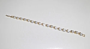 Armband Edelstahl vergoldet mit weißen Swarovski Kristallen besetzt - neu - Bild 1 von 1