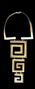 Givenchy riesige Vintage Original lange Halskette Paris New York seltenes "G" Design - Bild 1 von 5