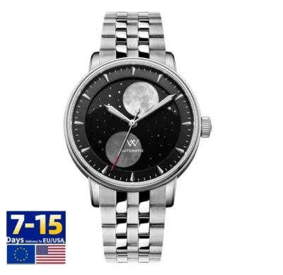 High Quality Lunar Moon Phase Luminous Automatic Mechanical Luxury Men's Watch - Image 1 of 4