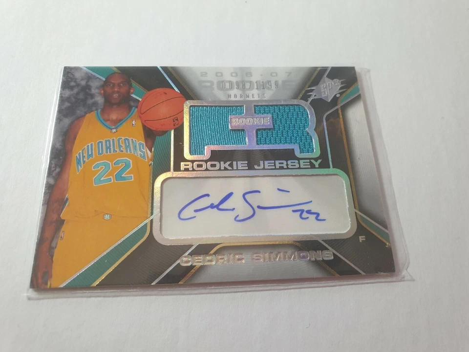 2006-07 SPx Cedric Simmons Rookie Jersey Auto Card- New Orleans Hornets #ed/1199 - Image 1 of 1