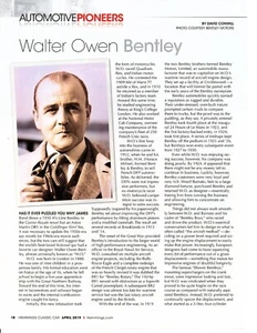 WALTER OWEN BENTLEY ~ GREAT AUTOMOTIVE PIONEER ARTICLE - Picture 1 of 1