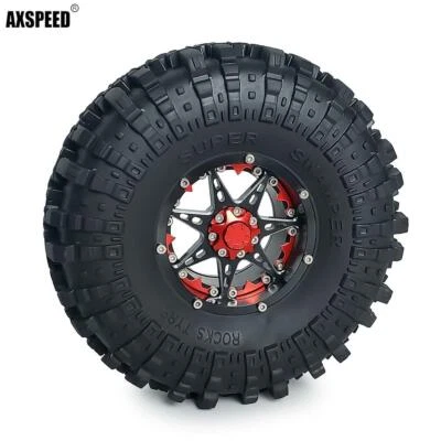 Für 1/10 RC Crawler Axial Wraith SCX10 2.2" Felgen Beadlock Wheel Reifen 137mm - Bild 1 von 4