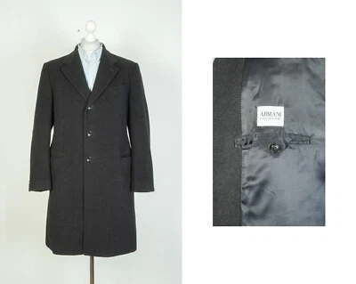 -Men's Armani Collezioni Wool Viscosa Gray Trench Coat Jacket Size 54 - Image 1 of 4