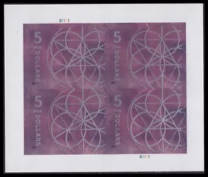 US 5701 Floral Geometry Purple $5 sheet 4 B1111 MNH 2022 - Picture 1 of 1