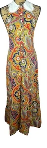 60’s Maxi Dress Hippie Boho Sz.11 (made small) Retro Flower Power Union Made - Picture 1 of 13