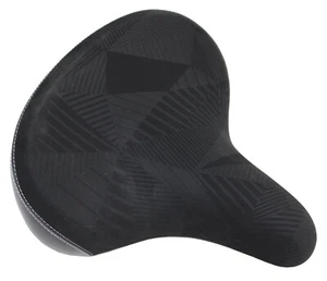 Wide Bicycle Saddle Cruiser Saddle, Basalt Leather Design Ornamental Seam Velo Kettler - Picture 1 of 2