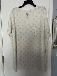 NEW! Women’s Sonoma Short Sleeve Everyday Tee V-Neck Tee White/Neutral Size 3X - Picture 1 of 6