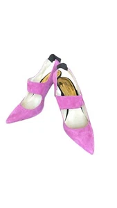 Michael Kors Sivian Sling Back Heels In Pinkish Purple and Black Size 8M - Picture 1 of 7
