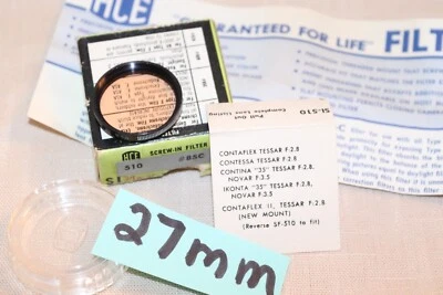 New Vtg TIFFEN HCE 27mm 85C Warm FILTER USA 27mm 85C Light Bal f/Canon/Contaflex - Image 1 of 4