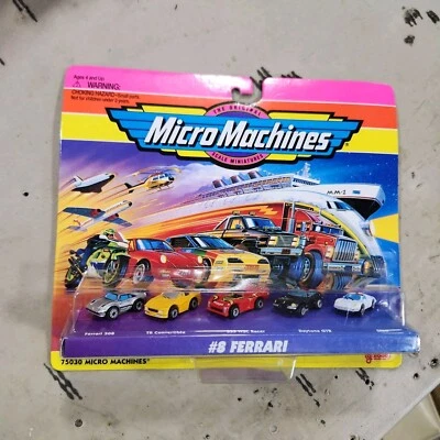 NIB FERRARI #8 MICRO MACHINES 308 TR CONVERTIBLE DINO 333 WSC RACER DAYTONA GTB - Image 1 of 2