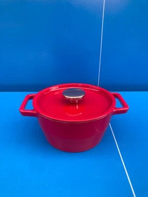 PIREX Cocotte EN Fonte RONDE ROUGE TBE FRANCE 20 CM  IDEM Le Creuset - Photo 1/4