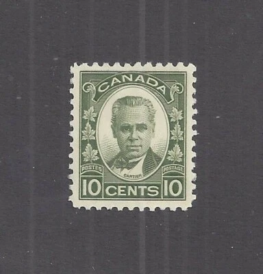 Canada 10 Cent Cartier (Scott 190) Mint – Hinged - OG - Beautifully Centered - Image 1 of 2