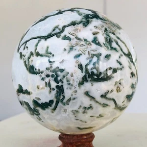 1316g Natural Moss Agate Quartz crystal Sphere Mineral specimen Healing AH11 - Picture 1 of 16