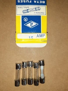 50 Glass Fuses 15 Amp And 25 Mm Long For Vintage Vehicles - Picture 1 of 6