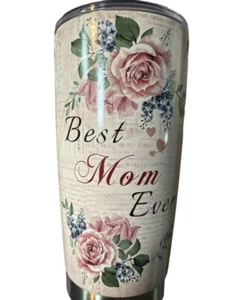 Hooweti Mother Floral Double Walled Stainless Steel Tumbler Mug  Best Mom Ever - Picture 1 of 3
