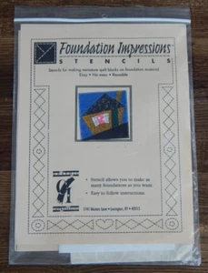 New Foundation Impressions Stencils Kit CRAZY HOUSE FEBRUARY 2000 Fun Fabric - Imagen 1 de 4