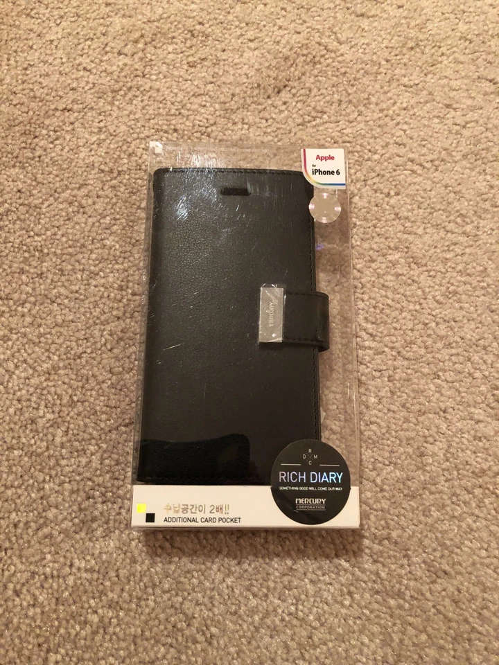 iPhone 6 GOOSPERY богатый дневник кожаный бумажник чехол черный новый - Изображение 1 из 2