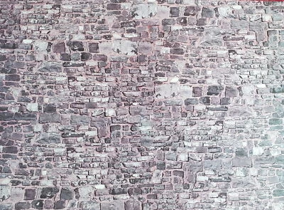 Dollhouse Miniature Gray Stone Wall Weathered Aged Embossed Card 1:12 Scale Wall - Image 1 of 4