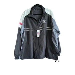 Chaqueta cortavientos negra Raiders unisex para hombre, mujer, XL extra grande - Imagen 1 de 10