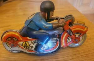 Vintage Sammler Spielzeug Aufzieh Rennfahrer #12 auf einem Motorrad UdSSR 50-60er Jahre (89) - Bild 1 von 5