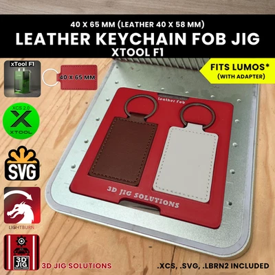 3D JIG SOLUTIONS xTool F1 Leather Keychain Jig | Laser Engraving Template