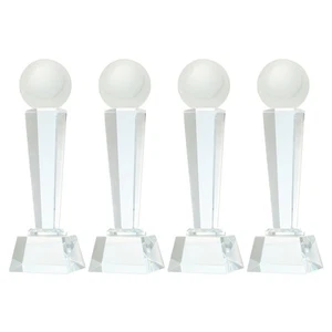 4Pcs 9 x 2.8 Inch Crystal Glass Tennis Trophy Award with Box, Clear - Picture 1 of 5
