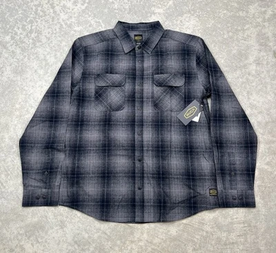 Camisa gris abotonada de franela LS Dayshift para hombre RVCA talla L Foto 1 de 4