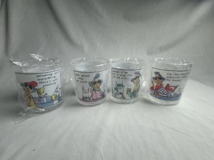 NEW Vintage Set of 4 Maxine Hallmark Zak Plastic Cartoon Tumbler Cups 14 fl oz - Picture 1 of 8