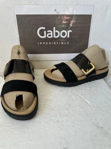 Gabor Slip On Leather Sandals Size UK 7.5 EU 41 in Black - Picture 1 of 13