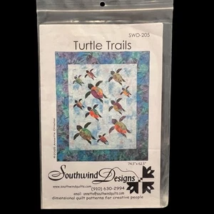 Southwind Designs Quilt Pattern Turtle Trails 75 x 63 Sea Life Ocean Beach Theme - Picture 1 of 4