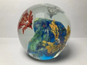 "Pisapapeles de vidrio artístico 3"" onda azul * amarillo * rojo * burbujas controladas" - Imagen 1 de 7