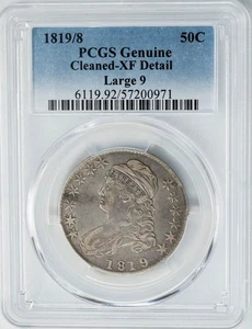 1819/8 Busto Cappato Mezzo 50c Grande 9 O-104, R.1 XF Dettaglio PCGS 950517-23 - Foto 1 di 5