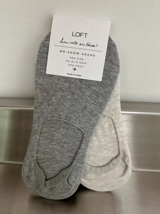 New Loft everyday no show socks 2 pairs soft gray melange - Picture 1 of 5