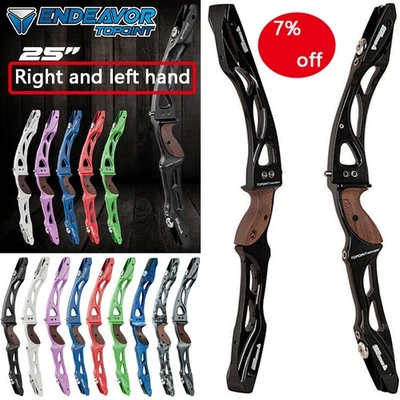 Archery 25" ILF Recurve Bow Riser Aluminum Handle RH LH Wooden Grip Shooting R10 - Image 1 of 4