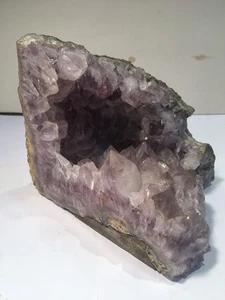 AMETHYST GEODE STONE SLICED BOOKEND DOORSTOP - Picture 1 of 6