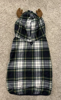 The Children’s Place Christmas Plaid Moose Hooded Dog PJ Coat XL Green Fleece - Image 1 of 4