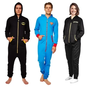 Mens Womens 1Onesie Batman Superman Harry Potter Jogger Style All In One - Picture 1 of 21
