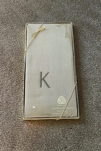 New in Box, Old Stock: Tan Lambswood Muffler Scarf, Monogram Initial K - Picture 1 of 3