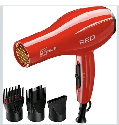 Керамический фен Red by Kiss 2000, профессиональный салонный фен 3 насадки... - Изображение 1 из 3