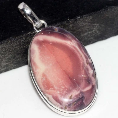 925 Silver Plated Porcelain Jasper Pendant Handmade Jewelry Size 2" GW - Image 1 of 3