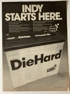 1977 DieHard Battery Print Ad Indy Starts Here - Picture 1 of 2