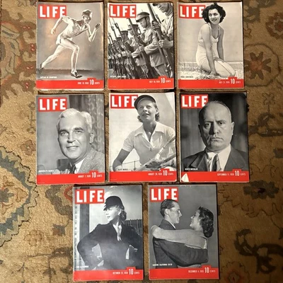 1939 Life Magazine Vintage Lot 8 Issues 1930’s Pre-WWII Ads Sports Fashion WW2 - Image 1 of 4